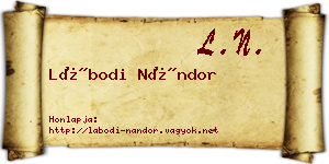 Lábodi Nándor névjegykártya